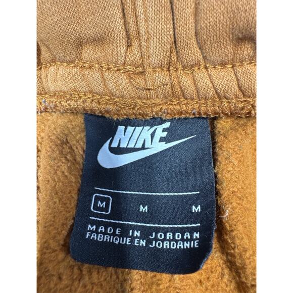 VTG Nike Fleece Cargo Joggers M Burnt Sienna Brown Midweight Sweatpants - Picture 4 of 12